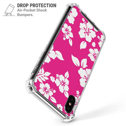 Pink and White iPhone X/XS Clear Case
