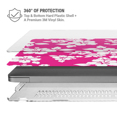 Pink and White MacBook Pro 14in (2021-24) Case plus Skin