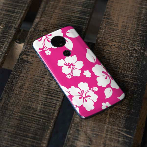Pink and White Moto E5 Plus Skin