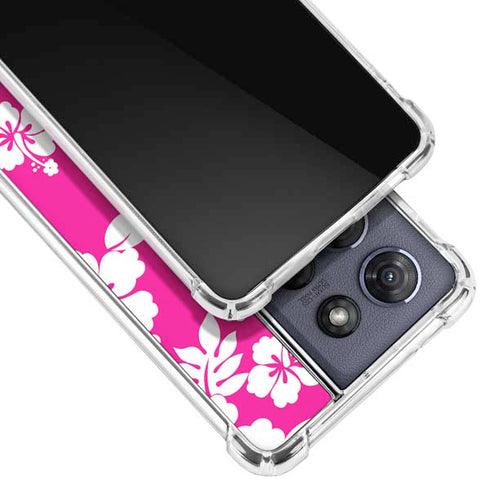 Pink and White Moto G 5G (2025) Clear Case