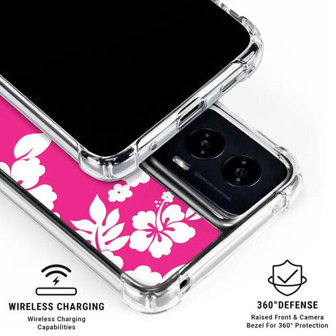 Pink and White Moto G Power 5G (2024) Clear Case