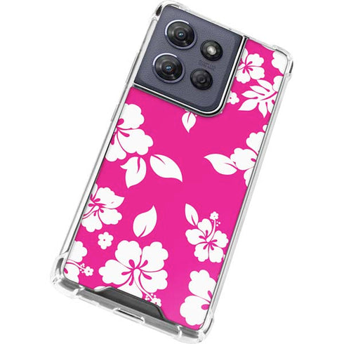 Pink and White Moto G Power 5G (2025) Clear Case