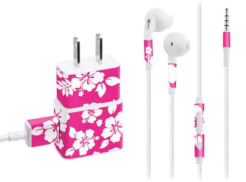 Pink and White Phone Charger Skin