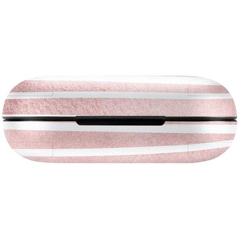 Pink and White Stripes Amazon Echo Buds Skin