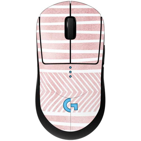 Pink and White Stripes G Pro Wireless Gaming Mouse Skin