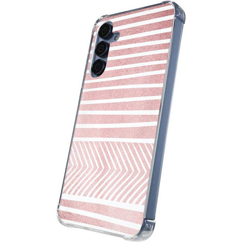 Pink and White Stripes Galaxy A35 5G Clear Case