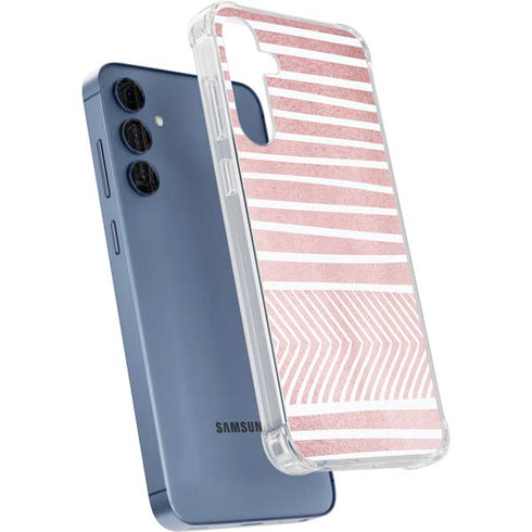 Pink and White Stripes Galaxy A35 5G Clear Case