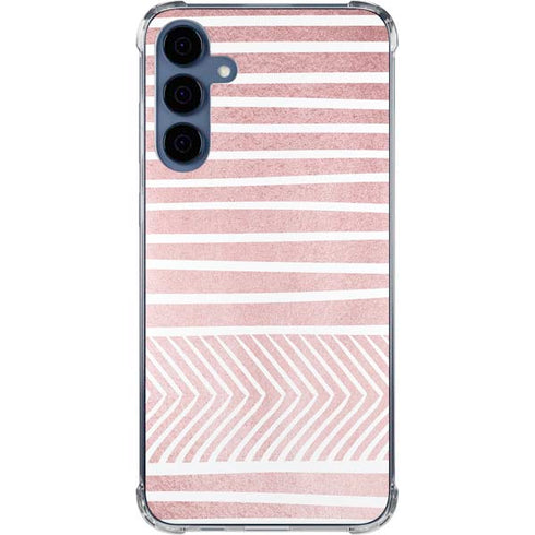 Pink and White Stripes Galaxy A55 5G Clear Case