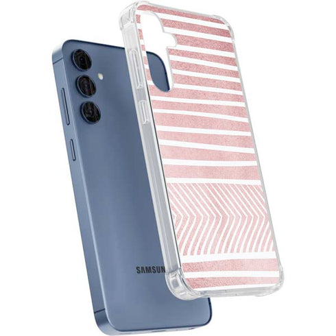 Pink and White Stripes Galaxy A55 5G Clear Case