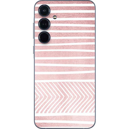Pink and White Stripes Galaxy A55 5G Skin