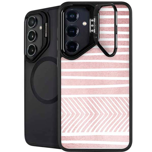 Pink and White Stripes Galaxy S24 FE Kickstand Case