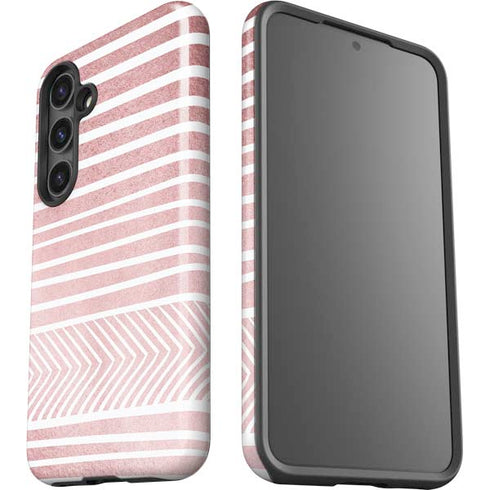Pink and White Stripes Galaxy S25 Impact Case