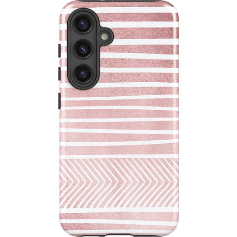 Pink and White Stripes Galaxy S25 Plus Impact Case