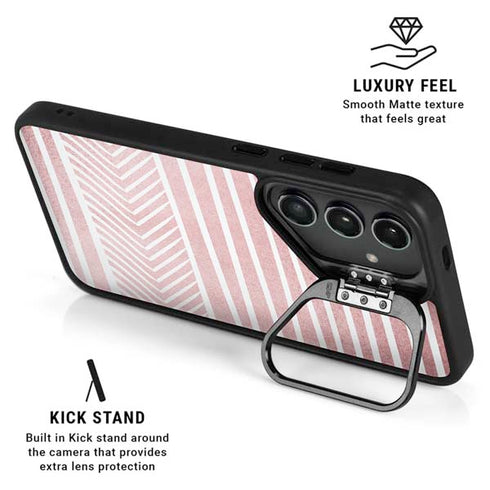 Pink and White Stripes Galaxy S25 Plus Kickstand Case