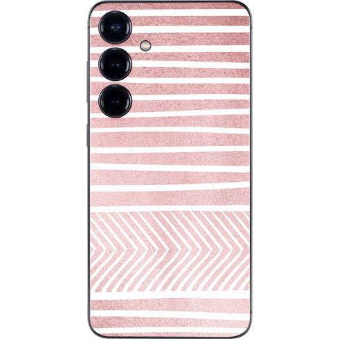 Pink and White Stripes Galaxy S24 Plus Skin