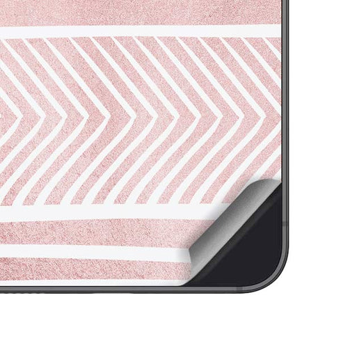 Pink and White Stripes Galaxy S25 Plus Skin