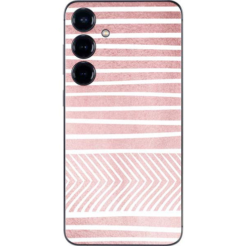 Pink and White Stripes Galaxy S25 Skin
