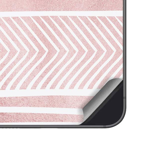 Pink and White Stripes Galaxy S25 Skin
