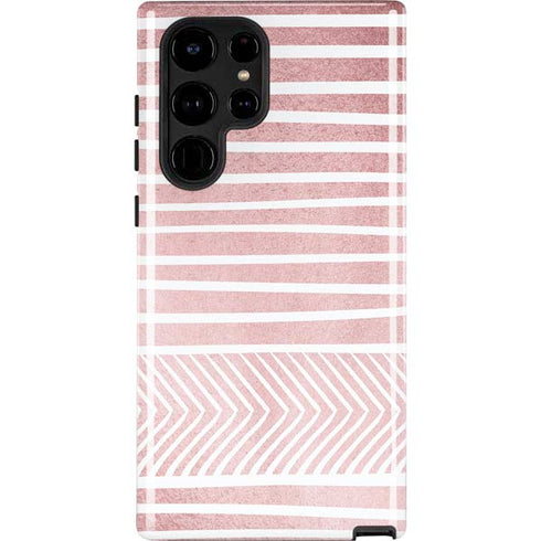 Pink and White Stripes Galaxy S25 Ultra Impact Case