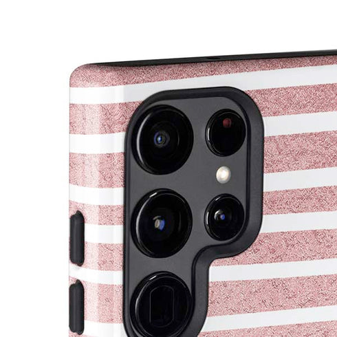 Pink and White Stripes Galaxy S25 Ultra Impact Case