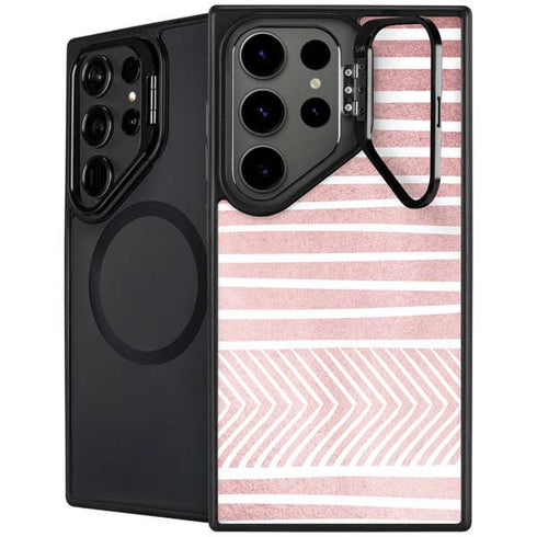 Pink and White Stripes Galaxy S25 Ultra Kickstand Case