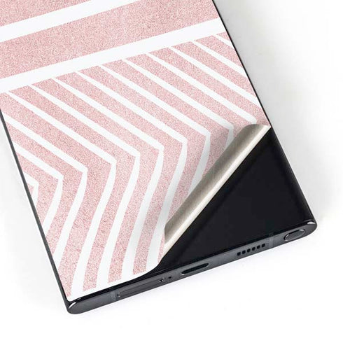 Pink and White Stripes Galaxy S25 Ultra Skin