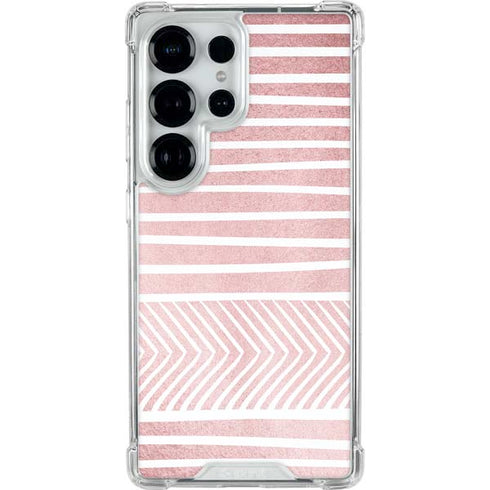 Pink and White Stripes Galaxy S25 Ultra Clear Case