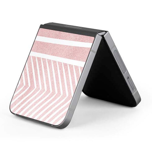 Pink and White Stripes Galaxy Z Flip6 Skin