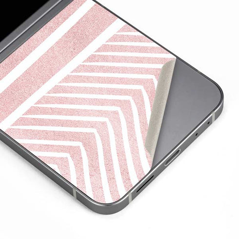 Pink and White Stripes Galaxy Z Flip6 Skin