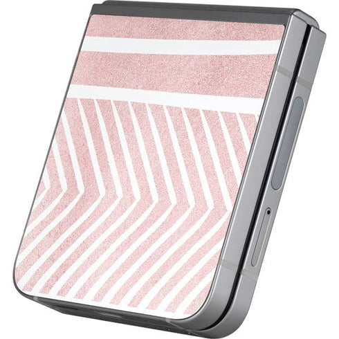 Pink and White Stripes Galaxy Z Flip6 Skin