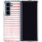 Pink and White Stripes Galaxy Z Fold5 5G Clear Case