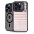 Pink and White Stripes iPhone 14 Pro Max Kickstand Case