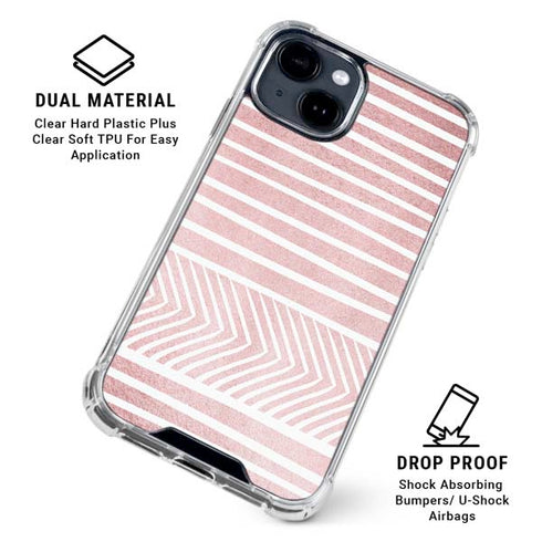 Pink and White Stripes iPhone 15 Clear Case