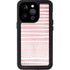 Pink and White Stripes iPhone 15 Pro Waterproof Case