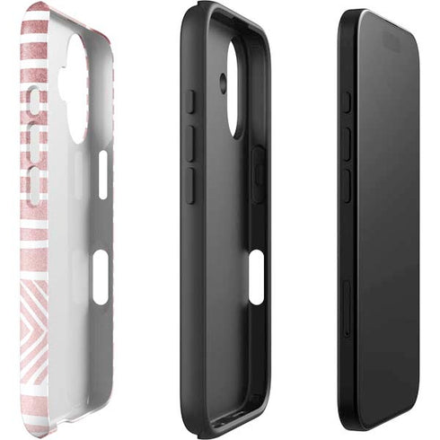 Pink and White Stripes iPhone 16 Impact Case