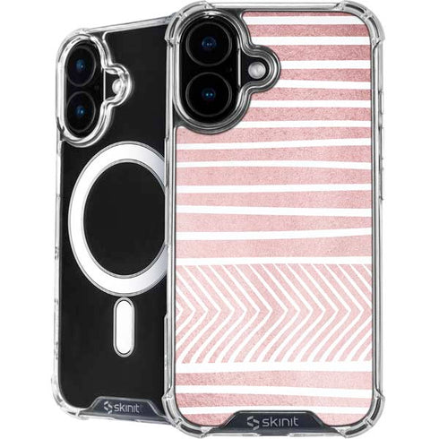 Pink and White Stripes iPhone 16 MagSafe Case