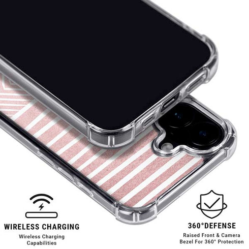 Pink and White Stripes iPhone 16 MagSafe Case