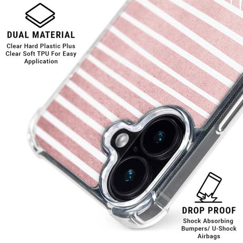 Pink and White Stripes iPhone 16 MagSafe Case