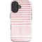 Pink and White Stripes iPhone 16 Magsafe Impact Case