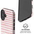 Pink and White Stripes iPhone 16 Magsafe Impact Case