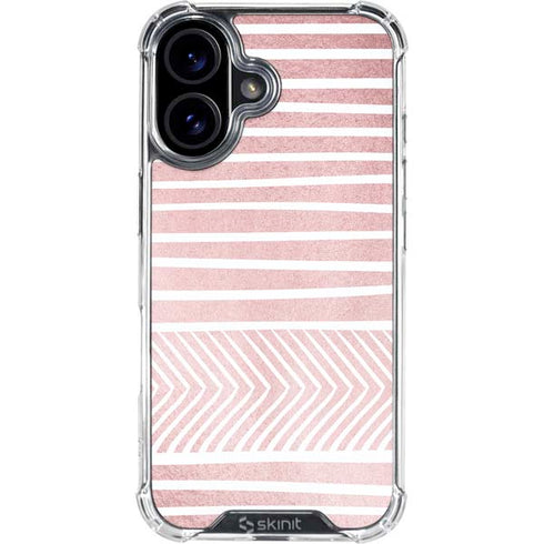 Pink and White Stripes iPhone 16 Plus Clear Case