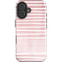 Pink and White Stripes iPhone 16 Plus Impact Case