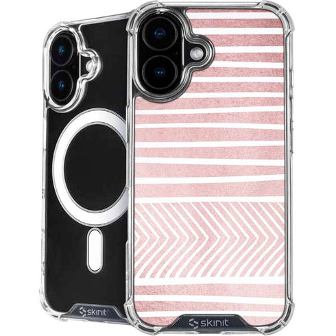 Pink and White Stripes iPhone 16 Plus MagSafe Case