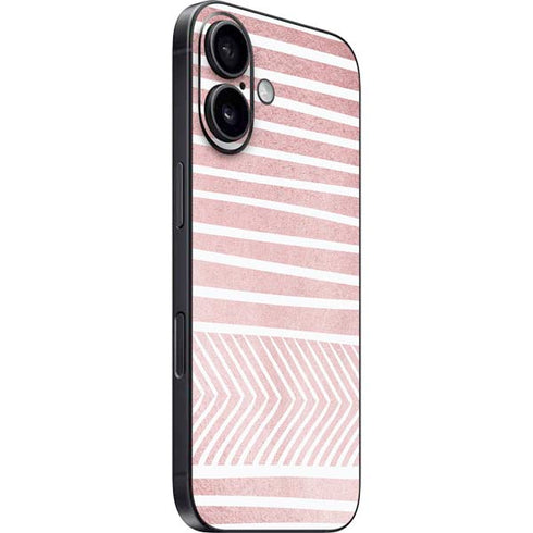 Pink and White Stripes iPhone 16 Plus Skin
