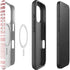 Pink and White Stripes iPhone 16 Pro Magsafe Impact Case