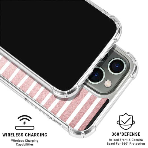 Pink and White Stripes iPhone 16 Pro Max Clear Case