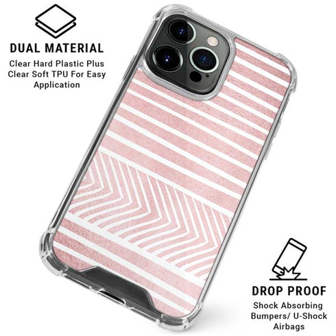 Pink and White Stripes iPhone 16 Pro Max Clear Case