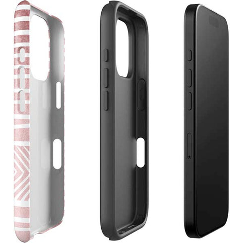 Pink and White Stripes iPhone 16 Pro Max Impact Case