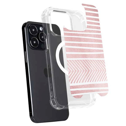 Pink and White Stripes iPhone 16 Pro Max MagSafe Case