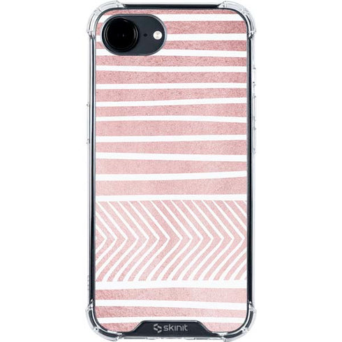Pink and White Stripes iPhone 16e Clear Case
